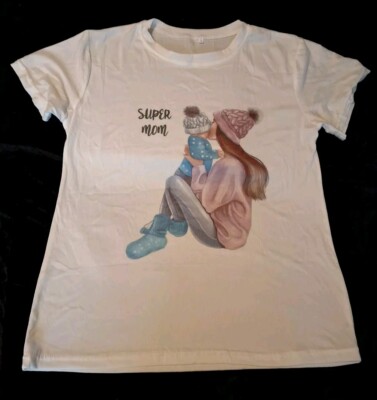 SUPER MOM T-SHIRT SUPER MAMA L NEU