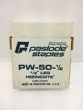 1 Box 5,000 Per Box Paslode Staples~1/2" Leg~Hizincote~PW-50-1/2