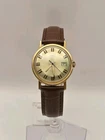 Vintage 1970s Timex Mercury Date 33mm Mens Watch- Gold Tone, New Strap