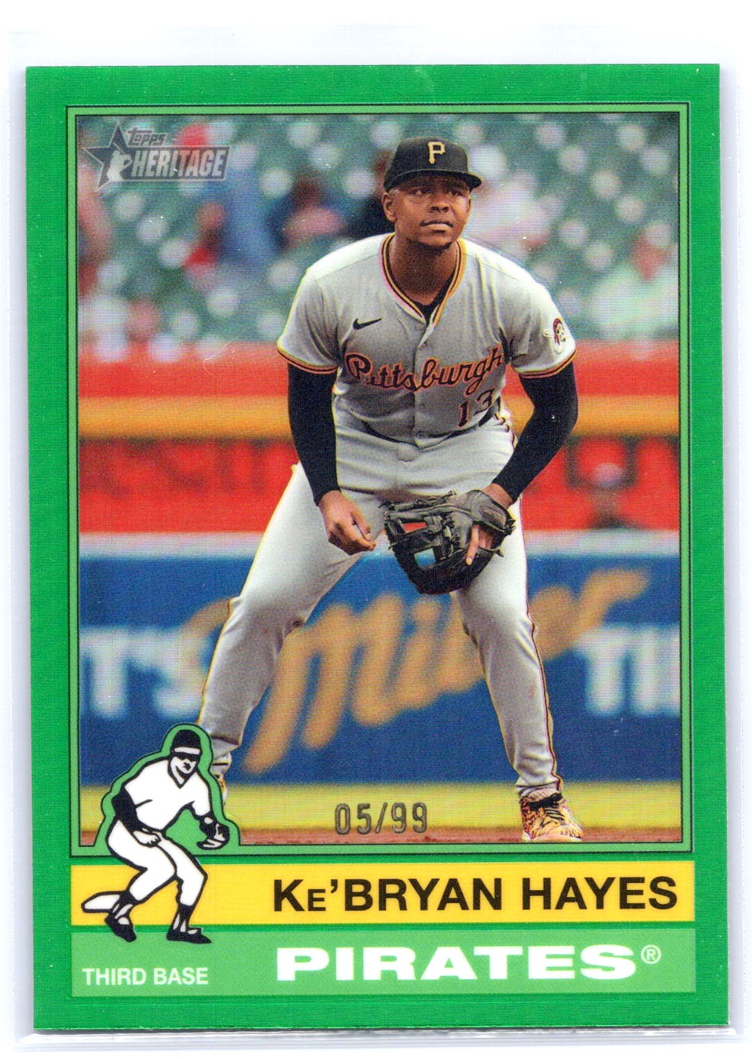 Ke'Bryan Hayes - Topps 2025 Topps Heritage #360 Chrome Green Refractor #/99