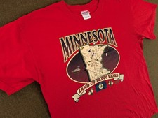 Minnesota Land of 10000 Lakes Adult Large Red Vintage TShirt