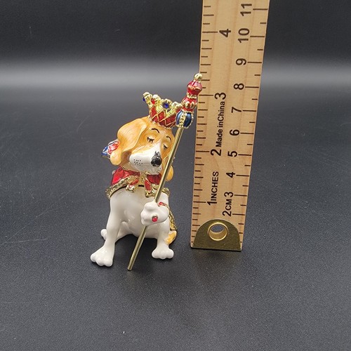 Cracker Barrel Royal Beagle Dog Enameled jewel metal hinged Trinket w/box. - Picture 11 of 12