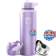 IRON FLASK Camping Hiking Hydration Flask with Straw, Wide Mouth Insulated St