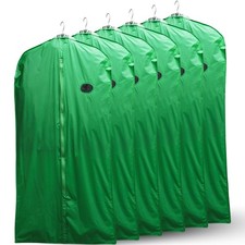 Vinyl Garment Bag, 6 Count, Waterproof, Green, 24"x48", Clear Window, Easy to...