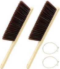 2PCS Wooden Hand Broom Brush Soft Bristles Bench Dust Cleaner with Long Handle