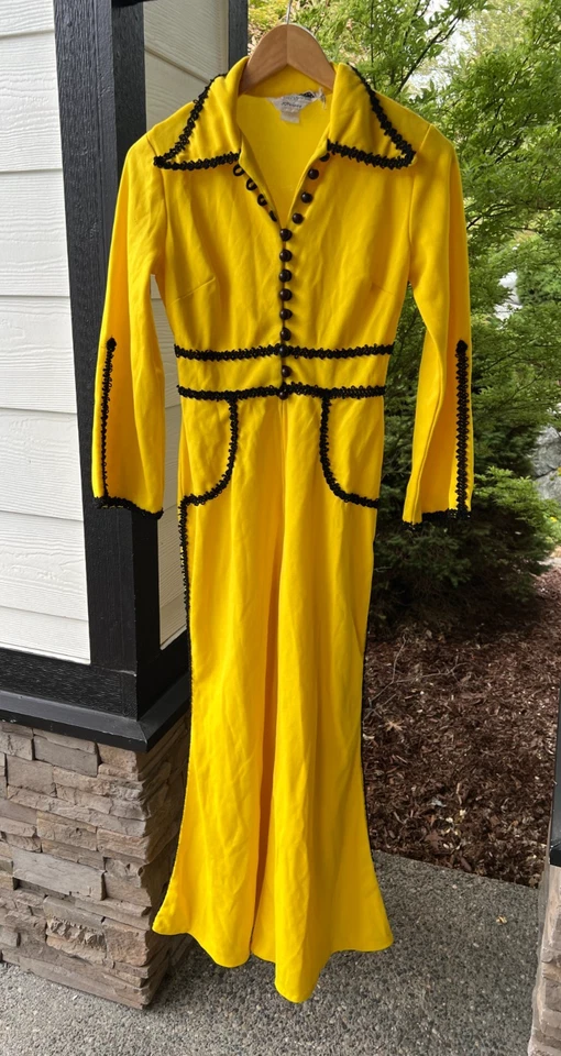 Mono de una pieza vintage Cosplay Kill Bill años 70 JcPenney AMARILLO 11 Foto 2 de 4