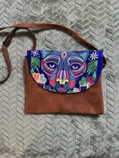 Guatemalan Hand made Crossbody Leather Bag