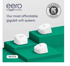 eero 6 Plus mesh Dual Band wifi system 1GB Covers up to 4,500 sqFT 3-packNEW