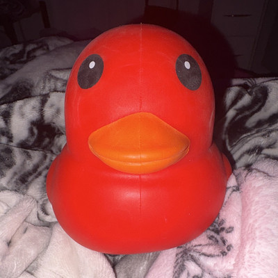 red squeeezy Duck Tactile Sensory Toy 2004 Vintage