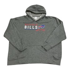 Nike Buffalo Bills Football Gray Dri Fit Pullover Hoodie Sweatshirt Mens 3XL
