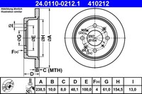 2Er Set Bremsscheiben ATE 24.0110-0212.1 Honda 42510-SE0-000 42510-SE0-010