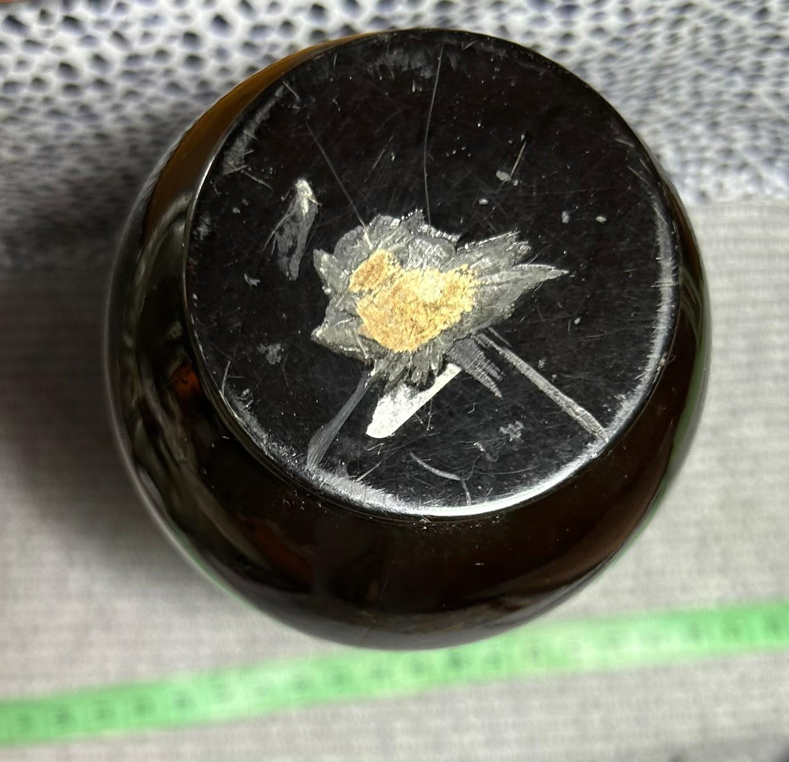Lacquer Ware Tear drop shape Koi Carp Crisp Orange Design Vase Papier Mache Bud image 6