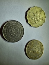 3 X Coins 1982 Hong Kong 10c ,1994 20c And A 1989 Singapore 10c