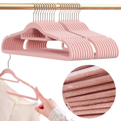 Samt Kleiderbügel, Kleiderbügel aus Samt MAGIC VELVET Samtbügeln 20 Stück rosa