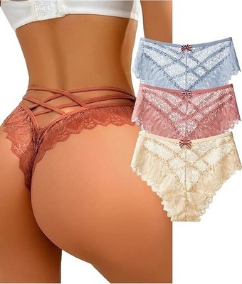 Pack Tangas para Mujer Bragas de Encaje Lencería Sexy Ropa Interior  Bikini