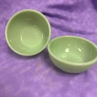 Two Vintage Fire King Jadeite Oven Ware 5" Chili Soup Cereal Bowls