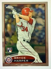 Topps 2012 Chrome Bryce Harper Rookie Card #196 Batting Washington Nationals. rookie card picture
