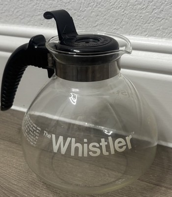 Vintage Gemco The Whistler Glass Tea Kettle 8 Cup Stovetop Coffee Pot USA