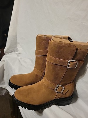 Calvin Klein Womens KC Galivan Boot Medium Natural Brown Size 9.5 New No Box 