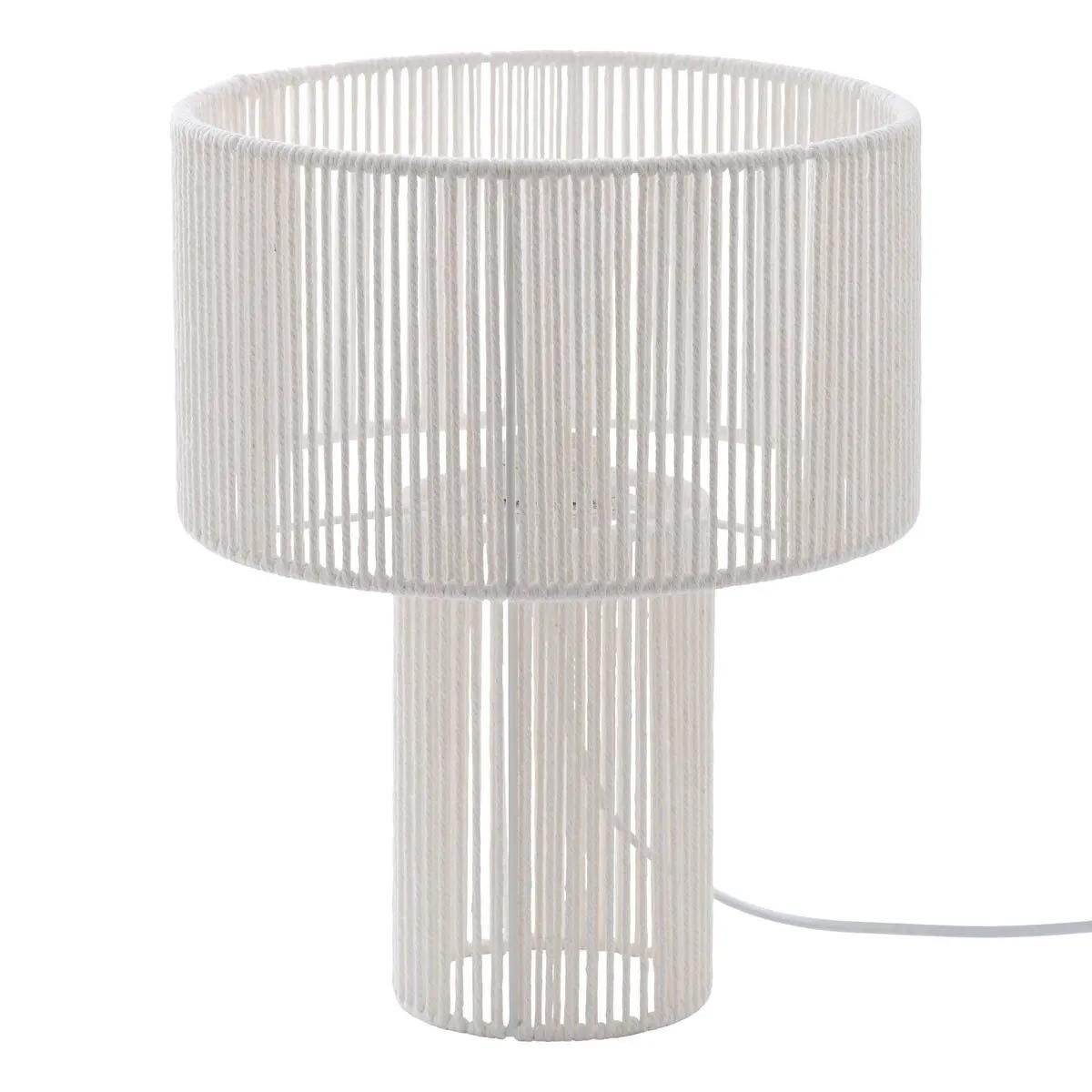 Lampe de chevet en métal blanc Miria 34cm au design moderne épuré