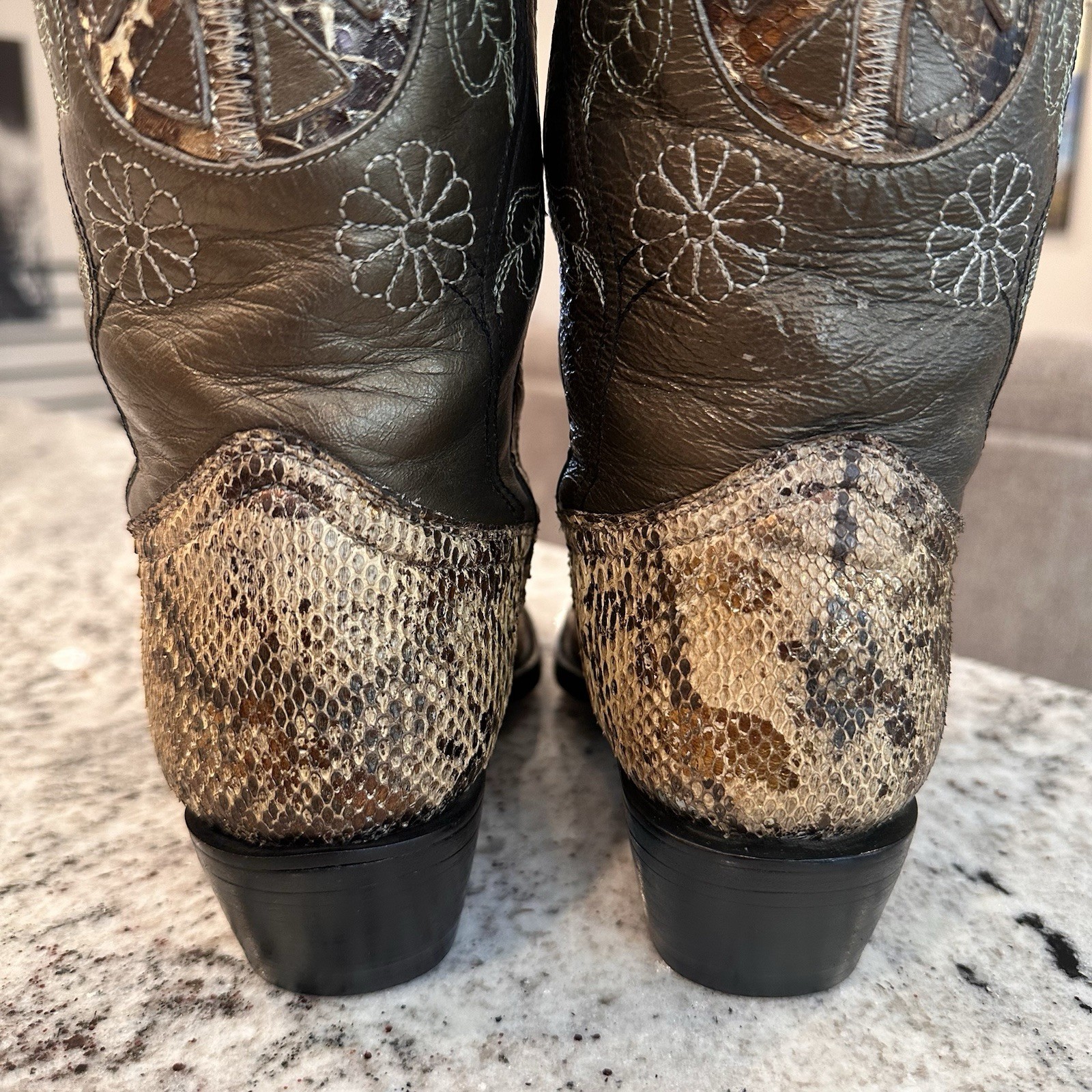 Resistol by Lucchese Python Boots 7 B Womens Cowg… - image 10