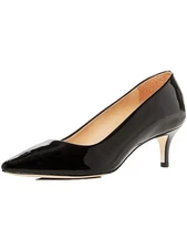 JOAN OLOFF Womens Nude Black Joan Toe Kitten Heel Slip On Pumps Shoes 6 M