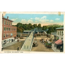 Postcard Early View of Foot Bridge in Willimantic, CT. Y2