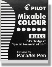 Parallel Mixable Color Ink Refills for Calligraphy Pens, Black Ink, 6-Pack 7730