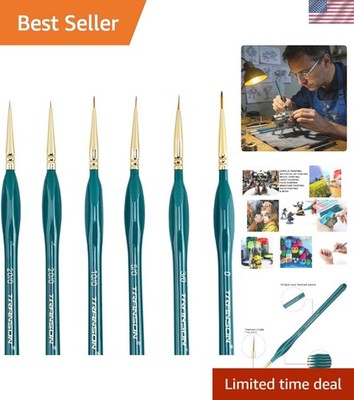 Artisan's Choice: 6Pc Detail Brush Set for Micro Painting & Model Crafting