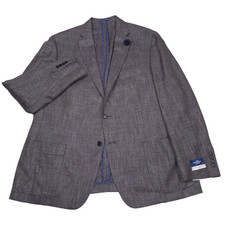 Hart Schaffner Marx Sport Coat Mens 48R Brown  Gold Wool Bamboo Blazer Jacket