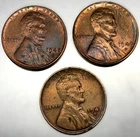 1948 P S D Lincoln Wheat Cents Penny Set of 3 Coins Lot AU/UNC 1c US Coin -3299