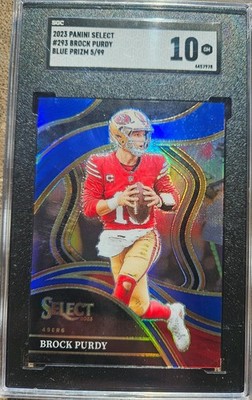 2023 Panini Select #293 Brock Purdy Blue Prizm 5/99 SGC Gem 10 49ers