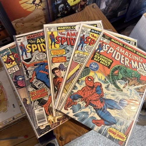 Amazing Spider-Man 145, 179,192,195,353 All Mid Grade Copies To Upper Mid Grade