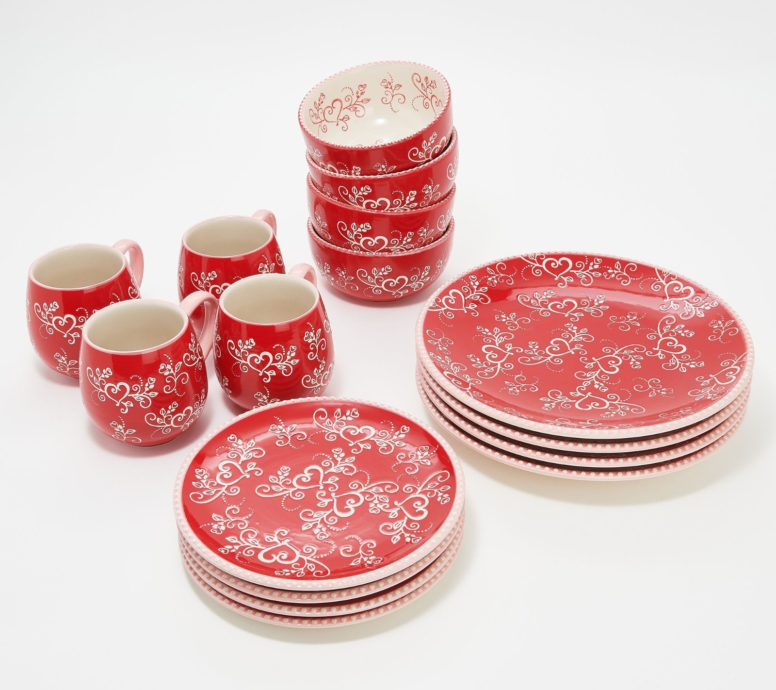 Temp-tations 16-Pc Essential Dinnerware Set, Plates,Mugs ROM