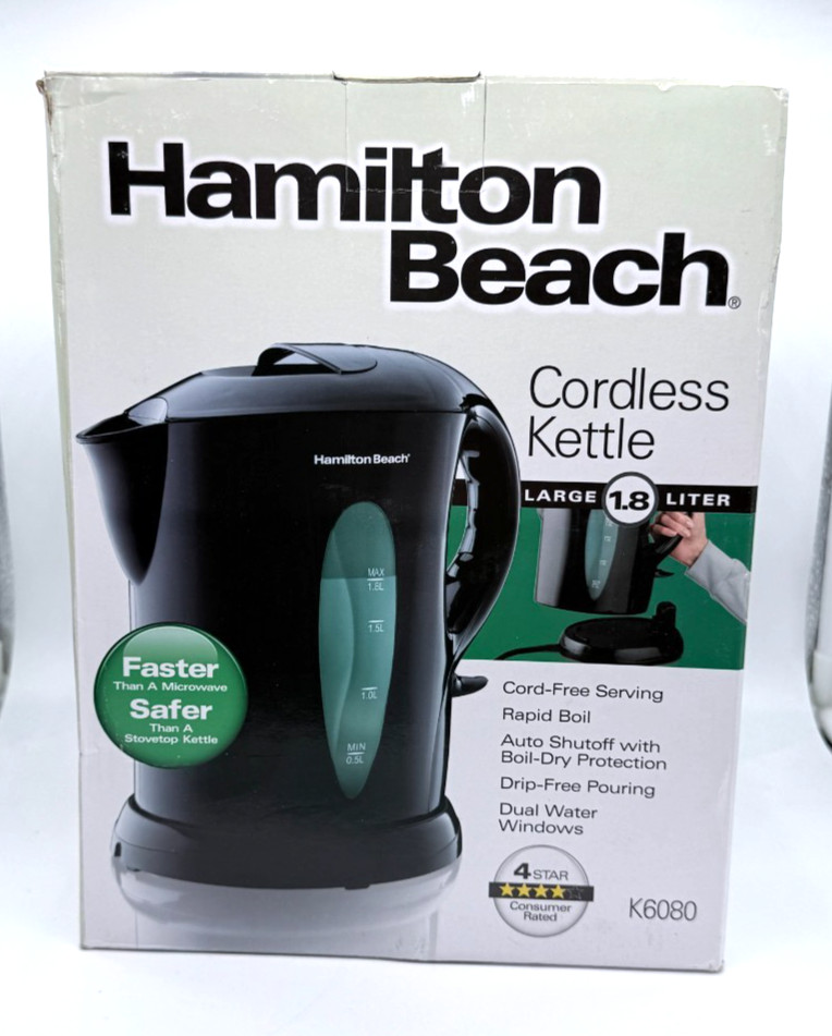 Hamilton Beach 1.8 Liter Black Cordless Electric Water/Tea K