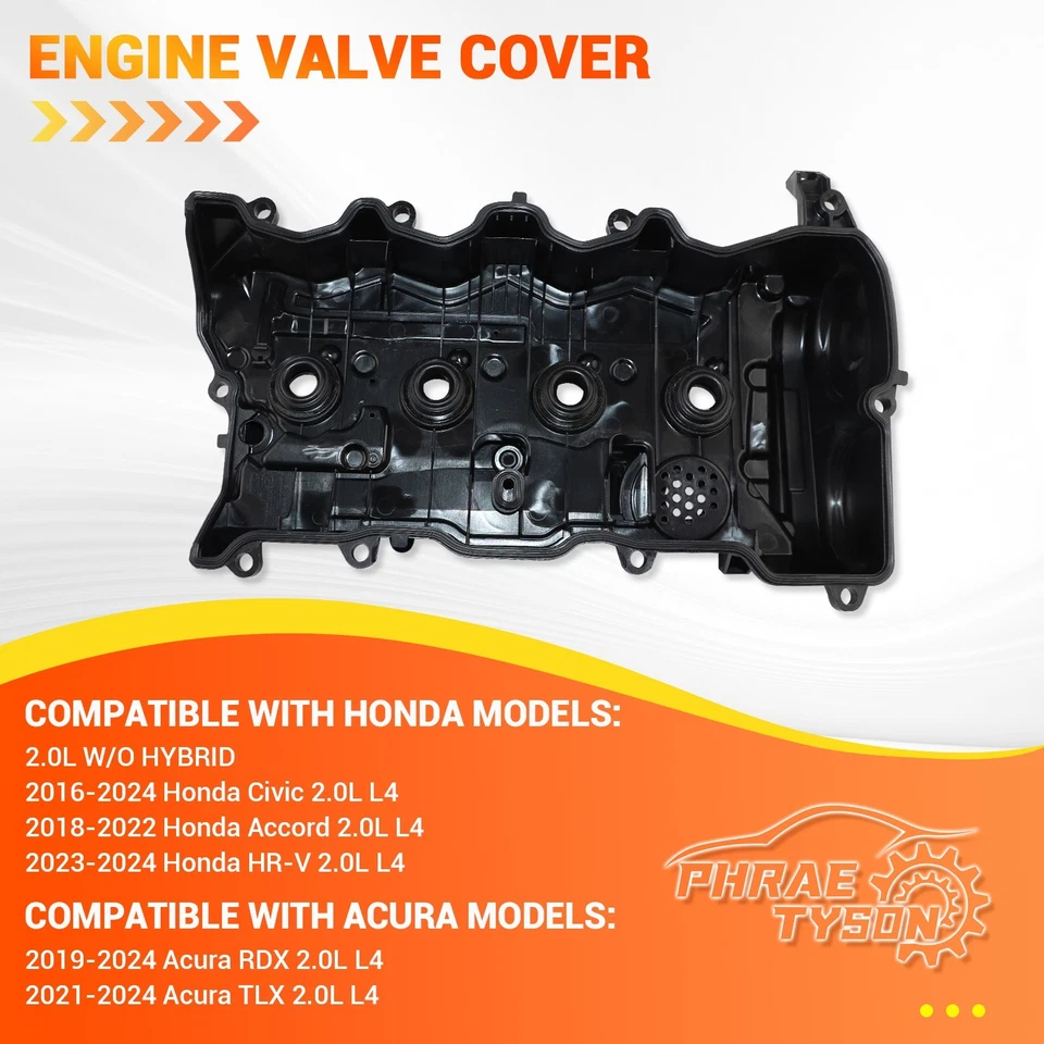 Valve Cover for 2016-2024 Honda Civic 2018-2022 Accord 2019-2024 Acura RDX 2.0L - Image 3 of 4