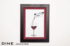 Black Frame Dine Pouring Wine Clear Crystal 300mm x 400mm 