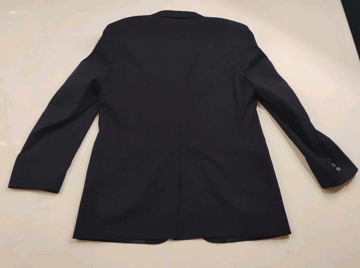 Vintage Christian Dior Monsieur Mens 44R 100% Pure Wool Navy Blue