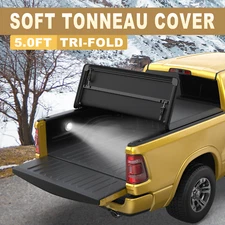 1X 5FT Truck Bed 3-Fold Tonneau Cover For 2005-2025 Nissan Frontier W/ Hardware