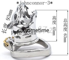 Stainless Steel Male Long Head Chastity Cage Locks Restrain Chastity Device