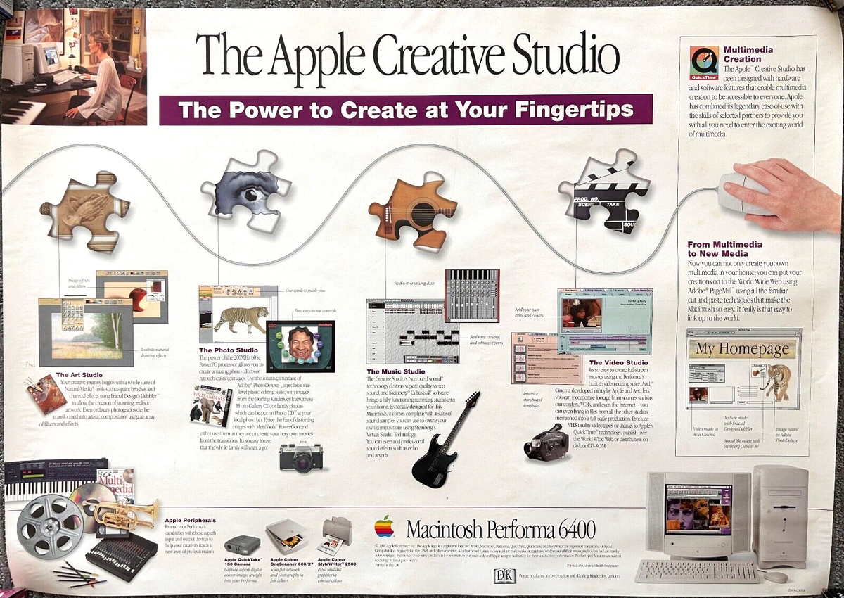 Original Apple Computer The Apple Creative Studio Poster 33 x 23 1