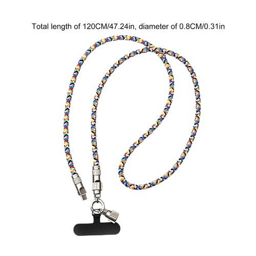 2in1 Phone Lanyard Charging Cable USB C Charger Cable 60W High Speed Thick Rope - 第 8/14 張圖片