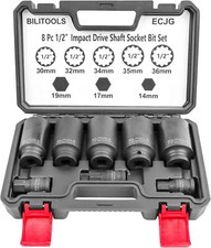 12 Point Axle Nut Socket Set 12 Drive Spindle Axle Nut Impact Deep Socket Set