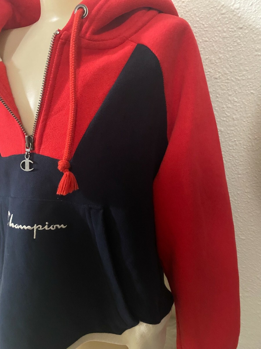 Vintage 90s Champion reverse weave hoodie 1/4 zip up Sweater | eBay