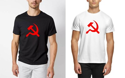 Mens Hammer & Sickle T-Shirt Soviet Union Communist Communism Russia Red Star