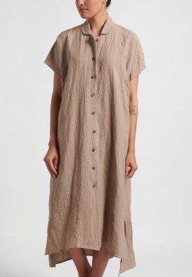 NEW $650 Lauren Manoogian New Dormer Linen Taupe Button Up Shirt