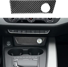 Real Carbon Fiber Cigarette Lighter Panel Trim Fits 17-24 A4 S4 B9 A5 S5 RS5