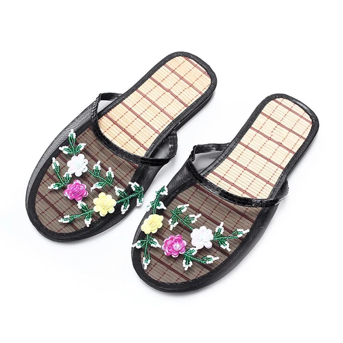 Chinese Mesh Floral Women Slippers Slides Slip On Flats Flip Flop Loafers Mules! - Picture 7 of 37
