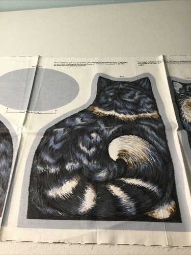 VIP Cranston Print Works Co. Blue Cats Panel of 2 Sizes Cut & Sew Cats Uncut - 第 2/3 張圖片