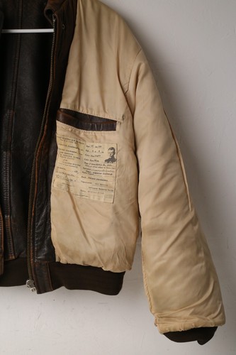 Chaqueta Bomber de Cuero Charles Lindberg Manchada - Avirex Tipo A-2 Talla Grande - Imagen 17 de 24